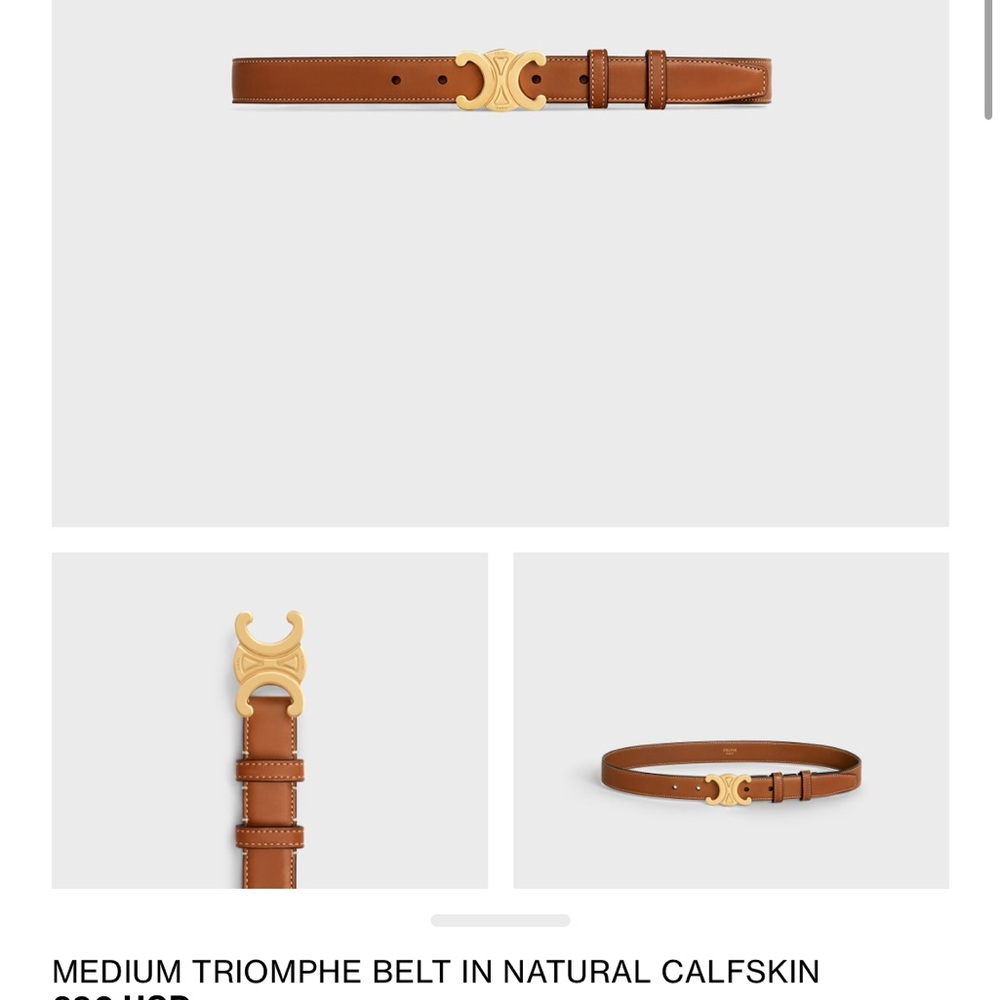 CELINE MEDIUM TRIOMPHE BELT IN NATURAL CALFSKIN
